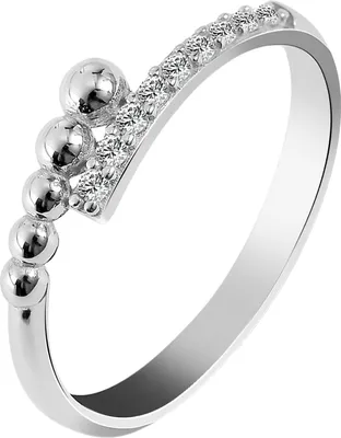 Produktbild von 925/- Echt Silber Ring "Airin" mit Zirkoniabesatz, 925/rhodiniert