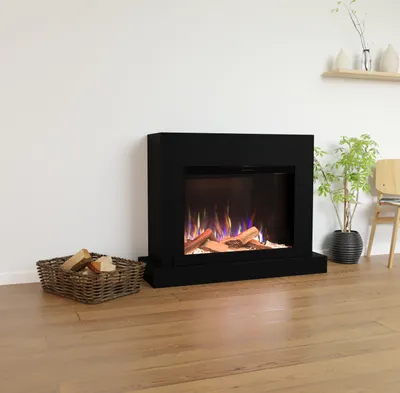 Produktbild von Glow Fire Elektrokamin 'PR4' | LED Standkamin in schwarz mit Heizung (1500 W) | HxBxT: 126x97x43 cmcm