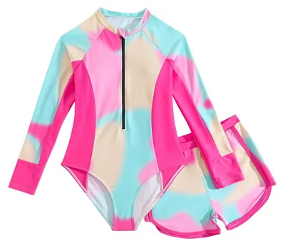 Productafbeelding van Meisjes Badpak met Lange Mouwen en Shorts 8-13 Jaar