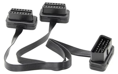 Obrázok produktu pre Predlžovací kábel Techstar®, 2-v-1 automobilový adaptér na OBD2 16 pin, 30 cm