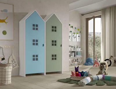 Produktbild von VIPACK - CASAMI BRUGES Set 2-tlg. best. aus: Schrank 1-trg. mit Front in Blau und in Grün
