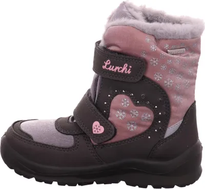 A single child's boot is shown against a white background.
