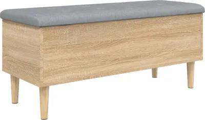 Immagine prodotto di vidaXL Panca con vano portaoggetti Rovere Sonoma 102x42x46 cm Materiale a base di legno
