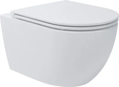Produktbild von Whirlflush Hänge Wand WC Soho 3.0 Spülrandlos Tornado Spülung Weiß Glanz mit WC-Sitz Super Slim Toilette, Größe:Standard (530x360)