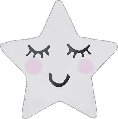 Produktbild von BELIANI Kinderteppich Weiß 120 x 120 cm Sternmotiv Sternform Spielteppich für Kinderzimmer