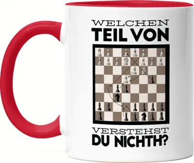 Produktbild von Welchen Teil Vom Spielzug Verstehst Du Nicht Tasse Rot Schachspieler Schachbrett Chess Geschenkidee