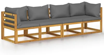Produktbild von vidaXL 4-Sitzer-Gartensofa mit Auflage Akazie Massivholz