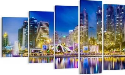 Produktbild von Bild auf Leinwand - Leinwandbild - Asien bangkok gebäude stadt - 100x60cm - Wand Bild - Wanddeko - Leinwanddruck - Bilder - Kunstdruck - Wanddekoration - Leinwand bilder - Wandkunst - EG100x60-2447