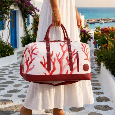 Produktbild von Anemoss Coral Reisetasche, Sporttasche für Frauen und Männer, Weekender-Tasche, Tragetasche mit Reißverschluss, Duffel-Tasche, Sporttasche, Reise-Tragetaschen, Große Kapazität, 50 L