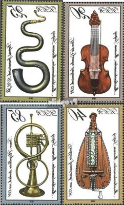 Image de DDR-Musikinstrumente-Verzammlung - 4 Multifarbige Postkarten - 1979