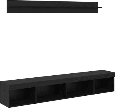 Produktbild von vidaXL TV-Wandregal-Set 5 pcs Schwarz Eichen-Optik Holzwerkstoff