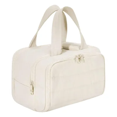 Produktbild von Reise Kosmetiktasche mit mit 4 Fächern, Damen Kulturtasche 31 x 19 x 21 cm, Beige