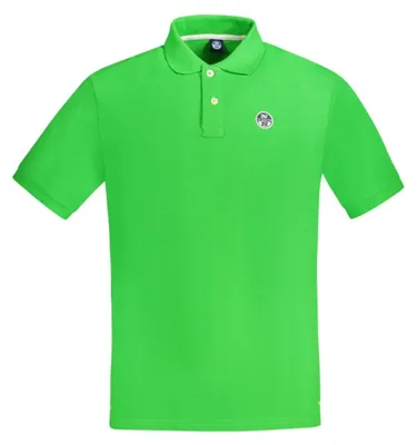 Produktbild von Grünes Kurzarm-Poloshirt für Herren mit Knöpfen und Applikation