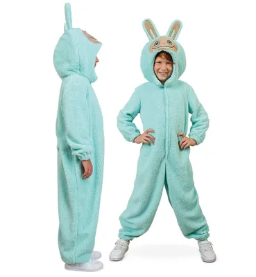 Produktbild von Monster Kostüm – Flauschiger Ganzkörper-Overall mit Kapuze Blau 152/164