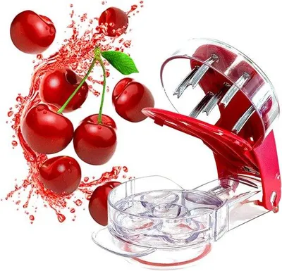 Immagine prodotto di Sgusciatore per noccioli in acciaio inossidabile - riutilizzabile - facile da usare - con manico - 6 pezzi - rosso