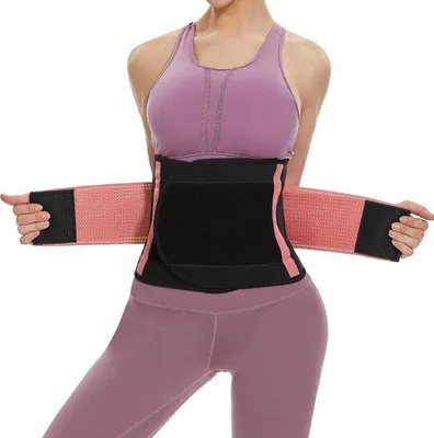 Produktbild von Famanu Bauchweg-Gürtel verstellbar - Schwarz/Rosa/Violett, S-XXL