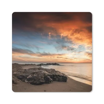 Produktbild von MuchoWow® Mauspad Mousepad Strand - Steine - Abend - Himmel - Natur 30x30 cm - Mousepads - Maus Mat - Pad - Mausunterlage - Gaming