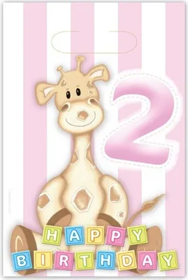 Produktbild von 2. Geburtstag Giraffe Mädchen 6 Partytüten
