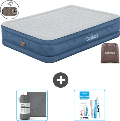Produktbild von Bestway Luftmatratze - 2-Personen - 152 x 203 x 46 cm - Grau - Inklusive Zubehör