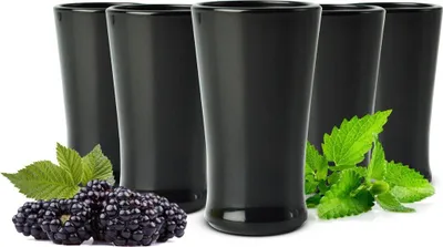 Produktbild von 6 černých sklenic na panáky Sklenice na tequilu Sklenice na panáky Stamper Sklenice na vodku