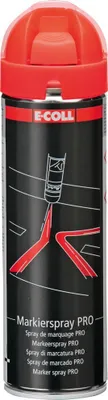 Produktbild von E-COLL PRO Markierspray glänzend weiss, 500 ml Spraydose, Ausführung:500-ml-Spray, Farbe:rot, Inhalt:500 ml, Gebindeart:Spraydose