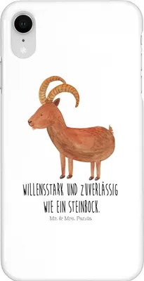 Produktbild von Mr. & Mrs. Panda Iphone XR Handyhülle Sternzeichen Steinbock - Weiß - Geschenk, Geburtstag Dezember, Steinböcke, Handy Case, Januar, Bock, Premium Kunststoff, Ziege