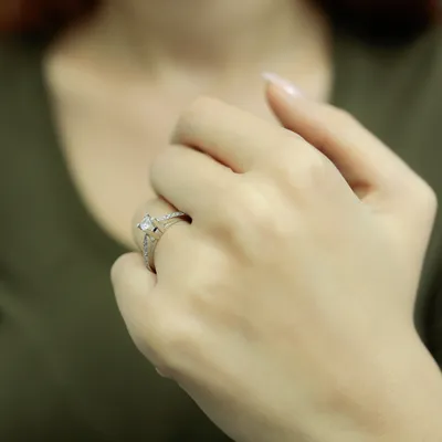 Produktbild von 0,40 Carat Diamant Solitär Ring Verlobungsring 14 Karat Weißgold - 59 (18,80 mm)
