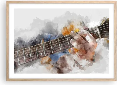 Produktbild von Gerahmtes Poster - Rahmen in heller Eiche - Gitarre Musik - 70x50 cm - Wand Bild - Wanddeko - Wandbilder - Kunstposter - Wandposter - Bilderrahmen - Bilder - Kunstdruck - Wandbild - P2NAA70x50-3448