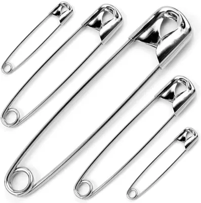 Sicherheitsnadeln 50 Stück, verschiedene Größen, Metall