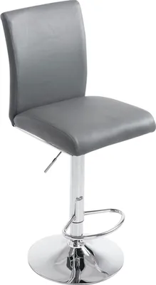 Produktbild von Barhocker BIRID - Kunstleder Grau 38.5x47x95 cm | Barstuhl Höhenverstellbar Mit Lehne Drehbar Tresenhocker Tresenstuhl Kneipenhocker Kneipenstuhl