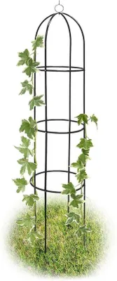 Image de Tuteur résistant aux intempéries pour fleurs et rosiers, hauteur 190 cm, vert, métal revêtu.