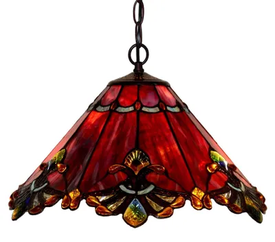 Zdjęcie produktu dla Lampa sufitowa w stylu Tiffany, 17 cali, ręcznie robiona, czerwona