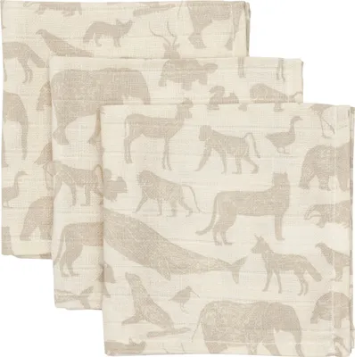 Produktbild von Jollein Animals Hydrophiles Mundtuch – 3 Stück – Nougat