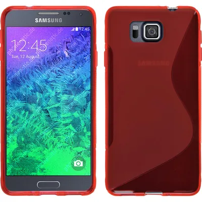 Produktbild von PhoneNatic Case kompatibel mit Samsung Galaxy Alpha - rot Silikon Hülle S-Style + 2 Schutzfolien