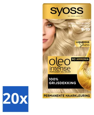 Obrázok produktu pre 20 ks farby na vlasy Syoss Oleo Intense 9-10 – Svižné blond – Bez amoniaku – Výhodný balík – 20 kusov