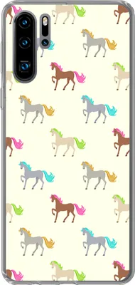 Produktbild von MuchoWow® Handyhülle Schutzhülle Hülle für Telefoonhoesje Huawei P30 Pro Mädchen - Pferde - Muster - Mädchen - Kinder - Kinder Silikon Softcase Handy Hülle - Schutzdeckel