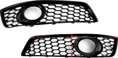 Image de Grille de phares antibrouillard, plastique durable, remplacement direct, noir brillant