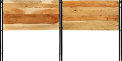 Image de vidaXL Tête de lit 200 cm en bois massif d'acacia et fer