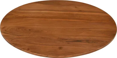 Produktbild von Runde Tischplatte Brasilia | 60 x 60 cm | Akazienholz massiv | Farbe: Nussbaum | Schweizer Kante | Pflegeleichte DIY Holzplatte | geeignet für Esstische/Bartische/Küchentische