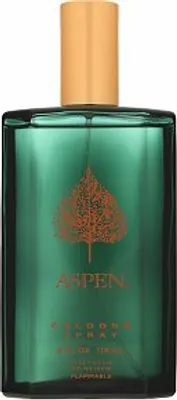A bottle of Aspen cologne spray for men.