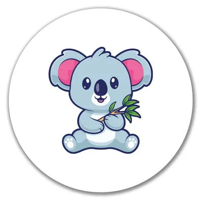 Produktbild von Huuraa Aufkleber Koala Comic 10cm rund Sticker Geschenkidee