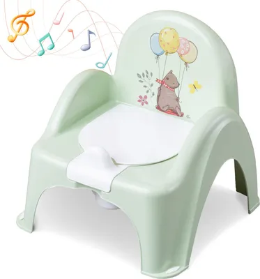 Produktbild von Babykajo Töpfchen mit Musik. Kinder Töpfchen mit herausnehmbarem Topf und Anti-Rutsch Beschichtung - Baby Töpfchen mit Griff zum einfachen Ausleeren!