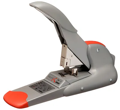Zdjęcie produktu dla Rapid® 21698301 Zszywacz blokowy DUAX®, stalowy, 170 kartek, zszywanie płaskie, srebrny/pomarańczowy
