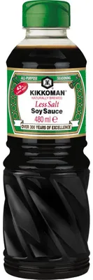 Zdjęcie produktu dla Kikkoman Sos Sojowy Mniej Soli 480ml - Naturalny smak, mniej sodu