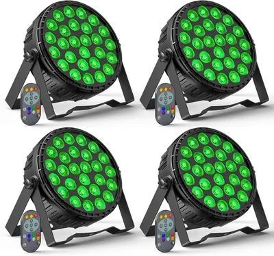 Immagine prodotto di Faretti LED - Proiettori LED - Illuminazione per palcoscenico - Luci per discoteca - Illuminazione per feste - 4 pezzi da 216W RGBW