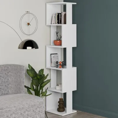 Immagine prodotto di Libreria 161x35x30 cm Design Moderno Scaffale Modulare 5 Ripiani in MDF Bianco