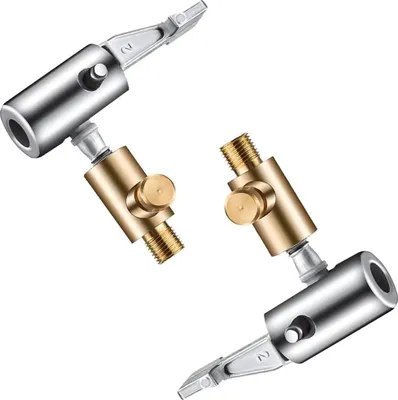 Produktbild von 2 Stück 8mm Autoventil Adapter,Luftpumpe Adapter Luftpumpe Tubeless Ventil Ventilverlängerung Autoventil Set Hebelstecker Air Chucks Reifen Clip Fahrrad Momentstecker Druckluft Reifenfüllnippe