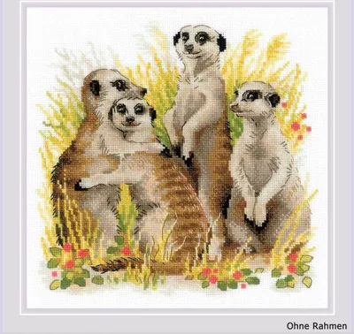 Produktbild von Riolis Kreuzstich-Set "Erdmännchen", Zählmuster