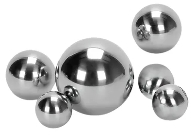6er-Set Edelstahl-Dekokugeln, 2–6 cm, silber, schwimmend