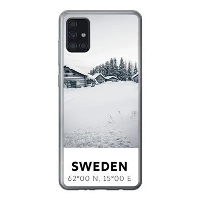 Produktbild von MuchoWow® Handyhülle Schutzhülle Hülle für Samsung Galaxy A52 5G Schweden - Schnee - Bäume Silikon Softcase Handy Hülle - Umschlag